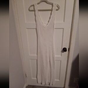 White Knit Sleeveless Dress
